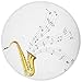 Produktbild Round Rug Mat Carpet,Jazz Music Decor,Illustration of Wavy Music Tune from Saxophone Solo Party Beat Fun Art Home Decor,Golden White,Flannel Microfiber Non-slip Soft Absorbent,for Kitchen Floor Bathro