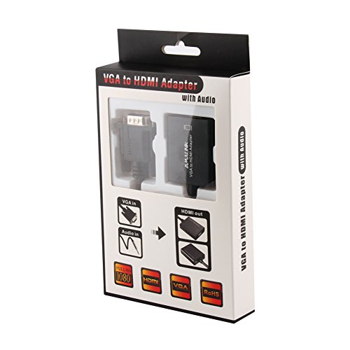 VGA auf HDMI Konverter AMALINK VGA zu HDMI Konverter Adapter mit 3,5 mm Audio für Computer Pcs - 7