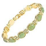 Ladies Magnetic Therapy Bracelet For Women | Jade Aventurine Semi Precious Crystal Gemstones | Natural Pain Relief Migraine Arthritis & Joint Stiffness | Help Reduce Menopause Symptoms - With Gift Box