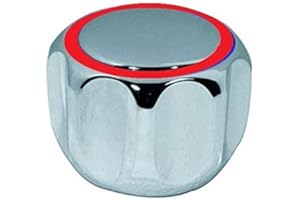 TLDSHOP® - Manopola Cromata per Rubinetti - kit maniglia di ricambio con placca - inserto 20-24 - pz 1 - colore placca: ROSSA