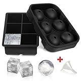 【 Molde de bola de hielo esférico 】 - Mejor que otros helados redondos con 4 ranuras, nuestros moldes de hielo crean 6 bolas de hielo o esferas. Utilízalos para enfriar tus cócteles, café frío helado, popsicles, menta infusionada para mojitos o limonada congelada.