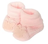 Lovely White or Pink knitted booties (PINK)