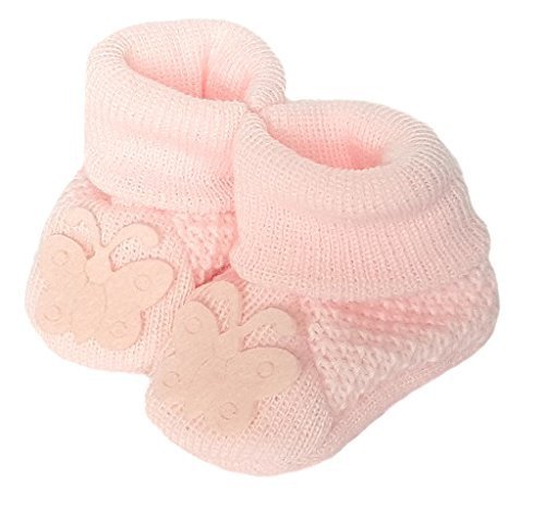 Lovely White or Pink knitted booties (PINK)