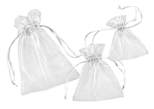 Weiße Organza-Säckchen, 13 x 10 cm, 12er-Pack