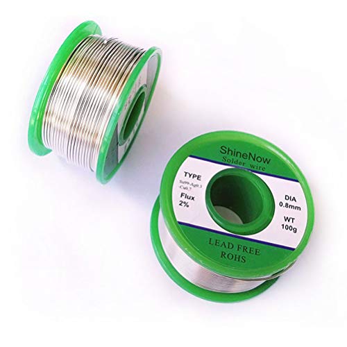 Shinenow plomb Colophane Core Bobine de fil à souder 100 g Sn99 Ag0.3 CU 0,7 Flux 2%