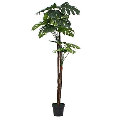 Puweiashop vidaXL Plante Artificielle avec Pot Monstera 170 cm Vert Décor Bureau Maison