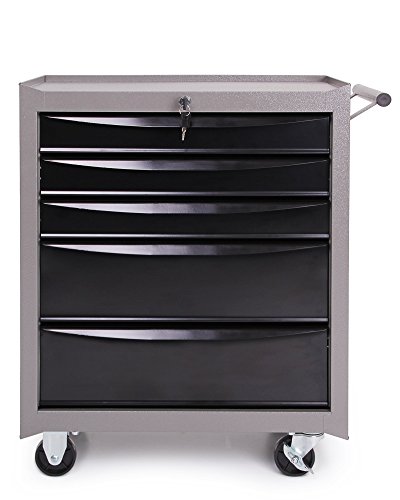 Ondis24 Werkstattwagen Werkzeugwagen abschließbar mit 5 Schubladen mit Lenkrollen unbestückt