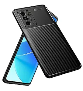 Golden Sand for Oppo Reno6 Pro 5G Back Cover Drop Tested Shockproof Slim Armor Aramid Carbon Fibre Rugged TPU Case for Reno 6 Pro Mobile [Not for Reno6 5G], Mirage Black