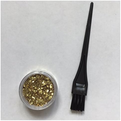 Glitter Hair Gel for Hair Roots Parting Beards Eyebrows Festival Makeup + Tint Brush (Chunky Gold)
