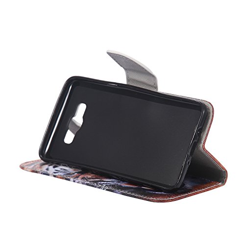 Feeltech Samsung Galaxy J710/J7 2016 Hülle [Berühren Sie Stift] Elegant PU Leder Tasche Magnetverschluss Ultra Schlanke hülle Gemalte Colour Muster Design Mit Back Cover Etui Skin Shell Purse hülle Standfunktion Kredit Kartenfächer Folio Mit Karten Geldscheinfach im Bookstyle Schale Für Samsung Galaxy J710/J7 2016 – Tiger - 5