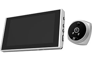 FIGGRITID Schermo LCD da 4,5 Pollici Campanello Digitale 2MP Visione Notturna a 145° PIR Occhio per Porta Spioncino Elettronico Spioncino per Videocamera per Porta