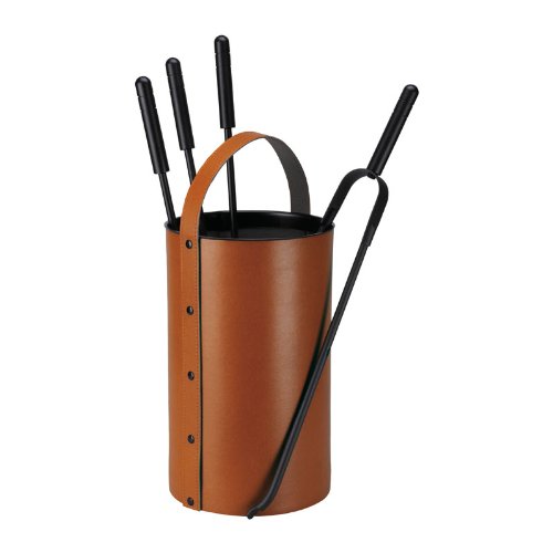 Schössmetall Samba Kamingarnitur Leder, braun, 04220020