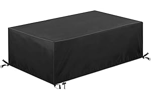 Gupamiga Funda para Muebles de Jardín, Funda Muebles Exterior Impermeable, Cubierta de Mesa Rectangular para Sofa de Jardin, Mesas y Sillas, Anti-UV, 213×123×74 cm