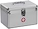 Produktbild Medizinkoffer mit Deckel Griff Schloss und Einlegefach - Aluminium 25 x 17 x 16 cm - Tragbarer Verbandskasten Medikamente Aufbewahrung und Transport