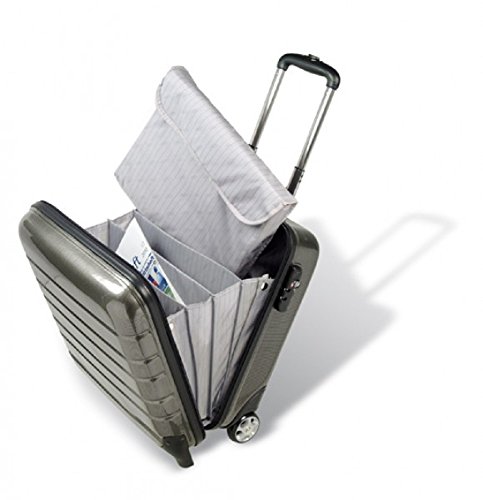 Business Trolley, Laptopkoffer, Laptopkoffer mit Rollen hochwertiges Polycarbonat carbon silber, erhältlich auch in schwarz von FIHA-Promotion - 2