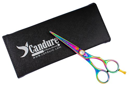 CANDURE® - Professional Multi Titanium Hair Cutting Scissors 5.5 Inches - Hair Cutting Scissors - Barber scissors - Salon Scissors - Hairdressing Scissors - + Case