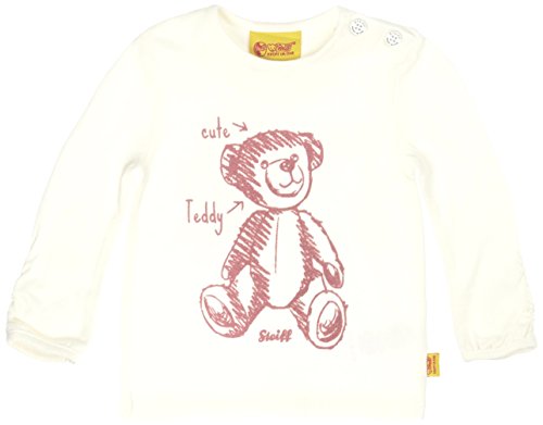 Steiff Baby Girls T-Shirt 1/1 Arm T-Shirt Crew Neck Long Sleeve Long Sleeve Top, Off-White (cloud Dancer White 1610), 6-12 months (Manufacturer size: 80)