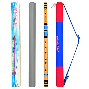 Sarfuddin Flutes C Sharp Medium 18 Inches Premium Quality Right Handed Bamboo Flutes Bansuri with carry bag