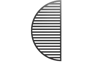 YNNI KAMADO 46.5cm Heavy Duty 2.4kg Half Moon Slotted Cast Iron Grate BBQ TQ21CRG