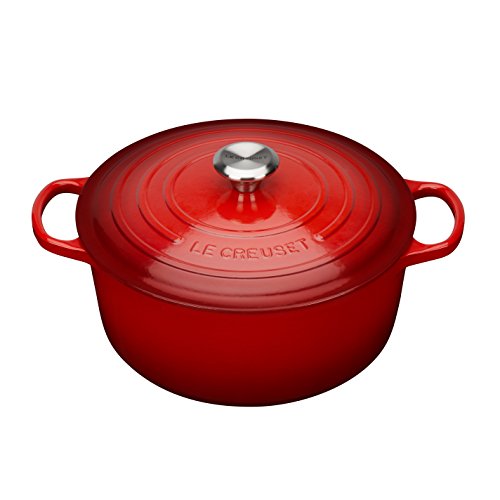 Le Creuset Gusseisen Bräter Signature rund 24 cm, kirschrot