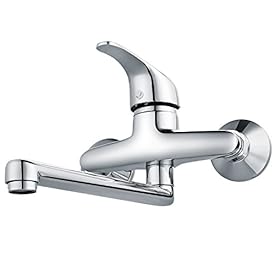 Hapilife Grifo Cocina Pared Monomando Mezclador Fregadero, Caño