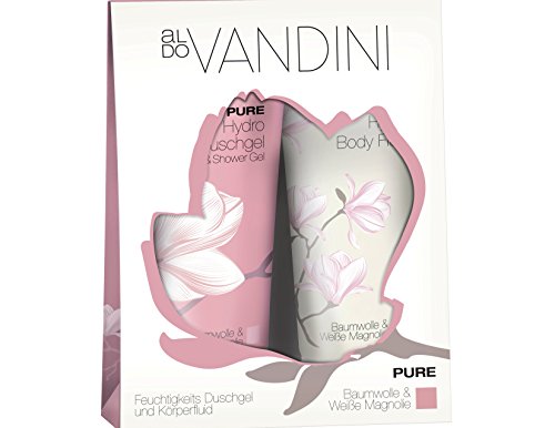 aldoVANDINI PURE Duo Set Baumwolle & Weiße Magnolie - vegan & parabenfrei, 1er Pack (1 x 1 Stück)
