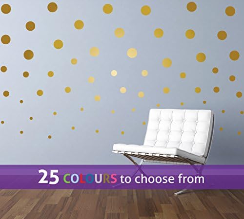 TopZog Set of 20 of 3 inch, 20 of 2 inch and 20 of 1 inch diameter POLKA DOTS, wall art sticker decal, small confetti dots, spots, for baby boys, girls nursery, beauty salon, GOLD (METALLIC GLOSS)