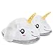 Produktbild Katara 1695-small - Plüsch-Haus-Schuhe für Mädchen/Kinder als Geschenk, Pantoffeln, Süßes Einhorn EU,  Größe 28 - 35, weiß