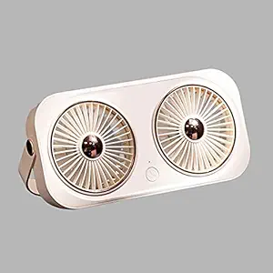 IN ONE Portable Fan with 3 Level Wind Speed Rechargeable Battery Fan Desk, Office Fan (White)