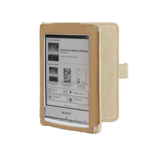 Cover-Up Schutzhülle aus natürlichen Hanffasern für Sony Reader PRS-T1 / PRS-T2 (im Book-Style) Sahara Brown - 3