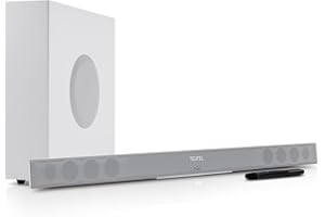 Teufel CINEBAR 11 Set 2.1 Soundbar TV Bluetooth con subwoofer 8 altoparlanti per audio surround, HDMI (bianco)