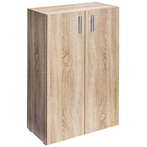 Armoire Polyvalente Meuble de Rangement avec Portes »Vela« Chêne 3 Compartiments