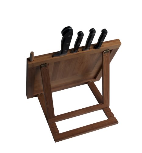 CTA Digital Bambus Tablet-Ständer Halterung für iPad Air und iPad 2/3/4 Verstellbar mit Integriertem Messerblock und Eingabestift Stylus – Natur - 12