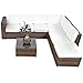 Produktbild XINRO 19tlg XXXL Polyrattan Gartenmöbel Lounge Sofa günstig - Lounge Möbel Lounge Set Polyrattan Rattan Garnitur Sitzgruppe - In/Outdoor - handgeflochten - mit Kissen - braun