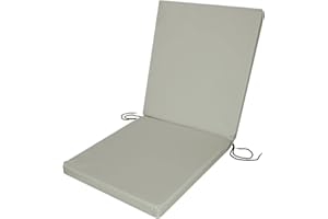 Roseley Water Resistant Low Back Chair Pad Outdoor Garden Patio Seat High-Density Foam With Removable Washable Cover Seating Cushion [Grey]
