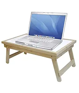 Bikart Multi Purpose Foldable Laptop Study Writing Bed Breakfast Tray Table Laptop Bed Table with White Marker Board for Children with Whiteboard ( Size-13x23 Inch ) Wooden_Marker_Table
