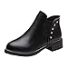 Produktbild Vovotrade Damen Chelsea Stiefel Damen Nieten Flache Schuhe Martain Stiefel Leder Stiefeletten Runde Kappe Schuhe Herbst Winter