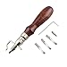 Produktbild Multifunktions-ausgehöhltes 7 in1 verstellbar Bits für Stitch Fugenfräse zerknittert Sew Edge Beveler Leder Lederwaren Präzision Handwerkzeuge Set mit langlebigem Holz Griff