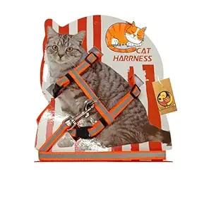 Foodie Puppies Adjustable Nylon Reflective Harness&Leash Set for Cats, 10mm (Color May Vary)