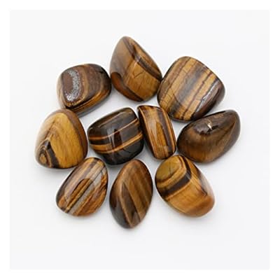 Nvzi 10 Packs Of Tumbled Polished Natural Tiger's Eye Stones For Tumbling, Cabbing, Fountain Rocks, Decoration, Polishing, Wire Wrapping, Wicca & Reiki Healing Crystals