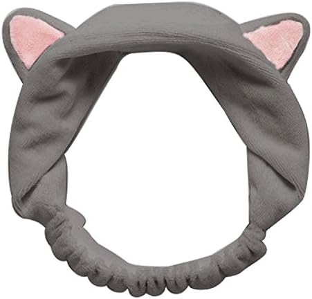 MOONPOP Womens Girl Cat Ears Headband Hair Wear Makeup Shower Face Washing Hairband Grey