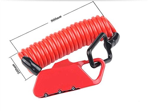 ATTOUPAN k-2 N Mini Kabel Lock Anti Diebstahl Code Lock Stahl Kabel Schloss für Fahrrad Outdoor (Rot)
