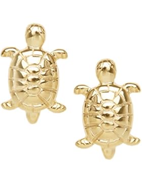 MyGold Schildkröte Ohrstecker Ohrringe Stecker Gelbgold Gold Ohne Steine Glanz 8mm x 5mm Goldohrringe Kinderohrringe...