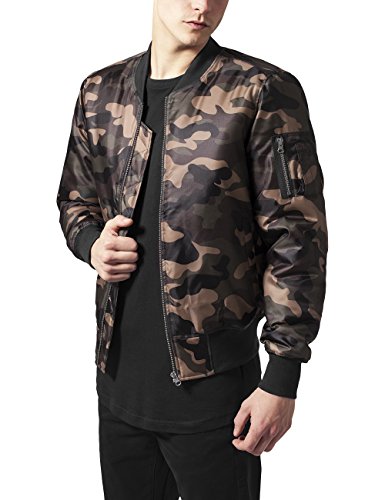 Urban Classics Herren Jacke Basic Bomber, Gr. Medium, Mehrfarbig (wood camo 396)