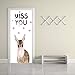 Produktbild tzxdbh 77x200 cm 3D Miss You Kaninchen Muster Tür Aufkleber Für Wohnzimmer Schlafzimmer Küche DIY Selbstklebende Wandtattoo Home Doom Decor 200 * 77 cm