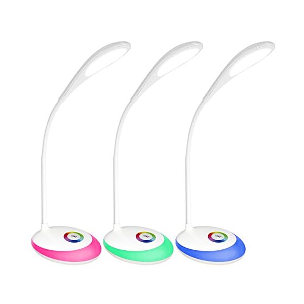 Leadleds Desk Lamps, Book Reading Lights with Touch-Sensitive Control Panel, 3 Adjustable Brightness Levels, 256 Color Changing Base, Eye-Protect USB Rechargeable LED Bedside Lamps for Kids - Image 8