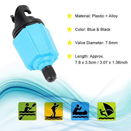 Jectse Adaptateur à Valve?Portable Gonflable Pompe Adaptateur Pompe à Air Adaptateur de Valve Applicable à Divers canoë?Kayak?etc