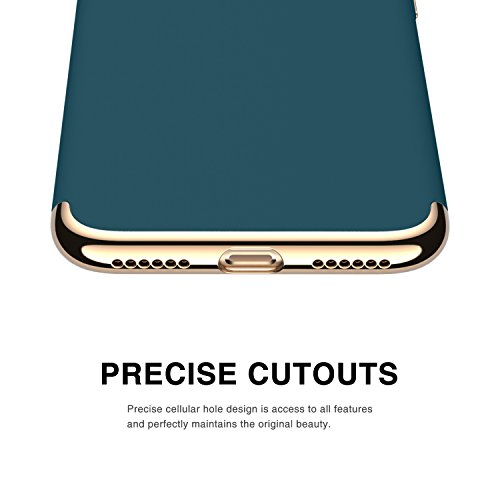 iPhone 7 Case, RANVOO 3 in 1 Hard Slim Anti-Scratch Shockproof Electroplate Frame with Coated Surface Case for Apple iPhone 7 (2016), Dark Green [LOGO VISIBLE]