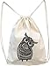 Produktbild Turnbeutel Eule - Jutebag, Hipsterbeutel, Spruch, Rucksack, Gymbag, Tasche, Beutel, Jutetasche, Bag, Jutebeutel, Einkaufstasche, Motiv, Spruch, bedruckt, Druck, Vogel, Uhu, Kautz, Weihnacht