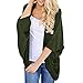 Produktbild FeiBeauty 2018 Frauen Einfarbig Kimono Cardigan Lose Ärmel Vertuschen Pullover Bluse Oberseiten Stücke Raster Schön Sweatshirt Longsleeves Basic Langarmshirt